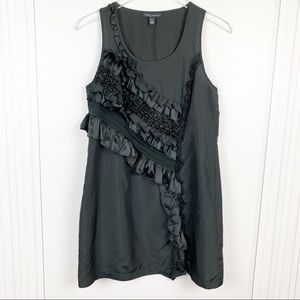 BANANA REPUBLIC 100% Silk Ruffle Sheath Dress Sz S